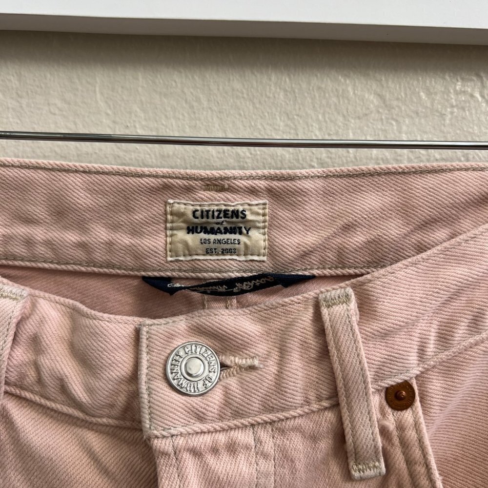 Citizens of Humanity Dusty Pink Parker High Waist Crop Cuff Jeans - Picture 10 of 11